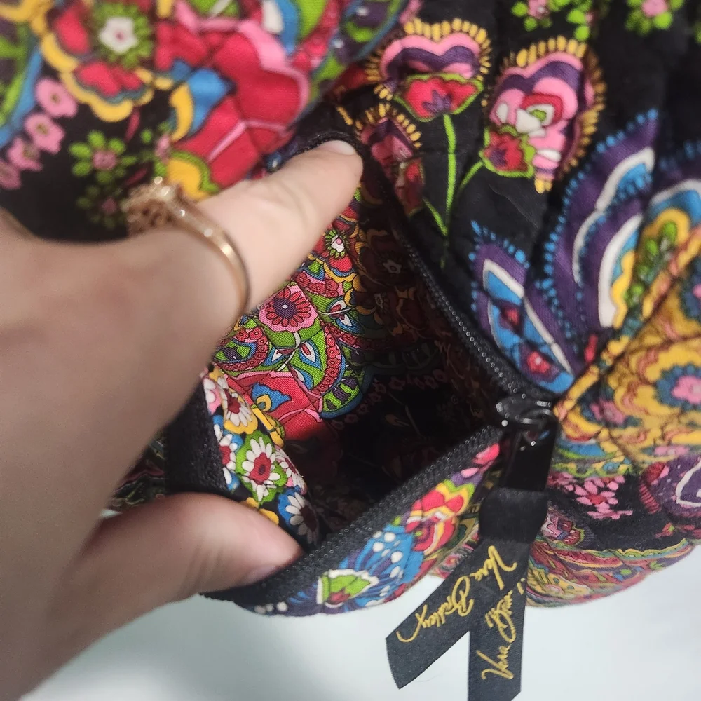 Vera Bradley Symphony in Hue Multi-Color Paisley Quilted Shoulder Hipster Bag.